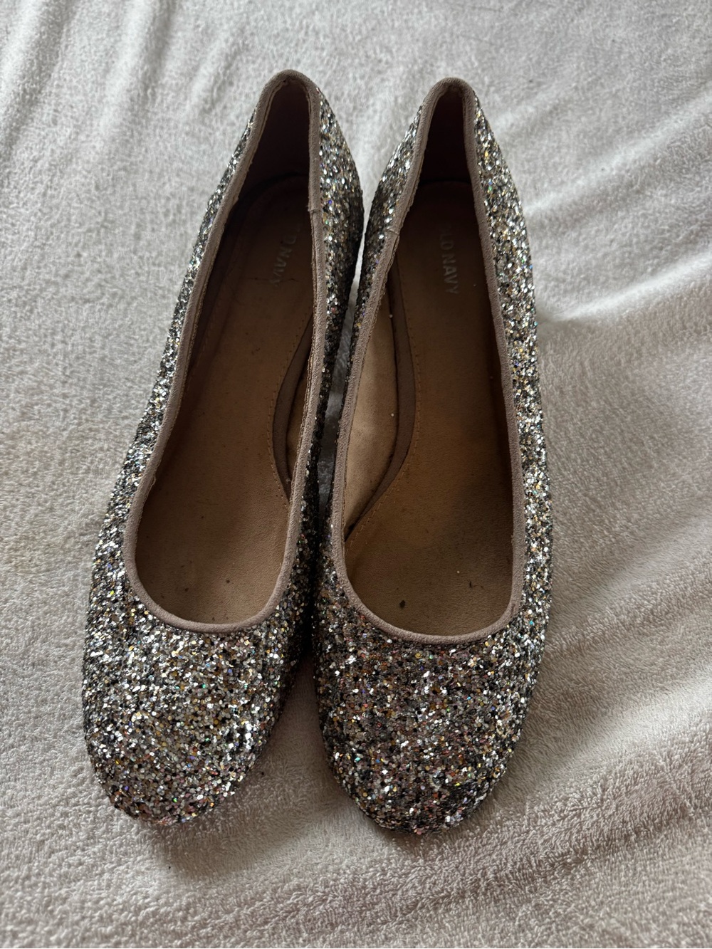 Old Navy Silver Glitter Ballet Flats